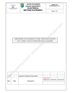 Cable Tray Installation Method Statement | PDF | Equipment | Building ...
