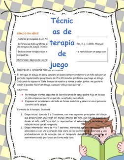 DIBUJO EN SERIE 
 Autores principales: Lynn Allen Colby 
 Referencias bibliográficas principales: Charles E. Schaefer, K. J.