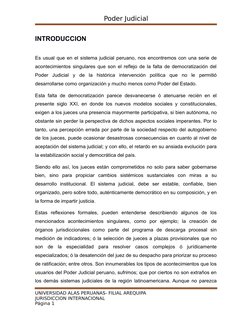 Poder Judicial
INTRODUCCION
Es usual que en el sistema judicial peruano, nos encontremos con una serie de
acontecimientos sin