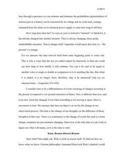 Cobb 6
laws through experience we can estimate and eliminate the probabilities (potentialities) of 
actions (just as a batter