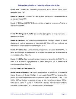 Mejoras Operacionales en Producción y Compresión de Gas
XVII Convención de Gas , AVPG, Caracas, Venezuela, 23 - 25 de Mayo, 2