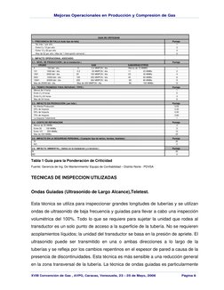 Mejoras Operacionales en Producción y Compresión de Gas
XVII Convención de Gas , AVPG, Caracas, Venezuela, 23 - 25 de Mayo, 2