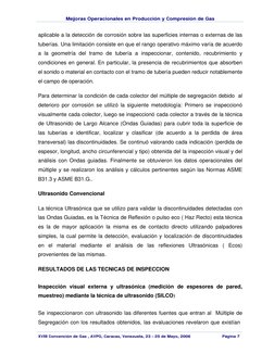Mejoras Operacionales en Producción y Compresión de Gas
XVII Convención de Gas , AVPG, Caracas, Venezuela, 23 - 25 de Mayo, 2