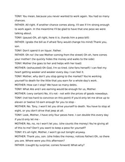 TONY: You mean, because you never wanted to work again. You had so many 
chances.
FATHER: All right. If another chance comes