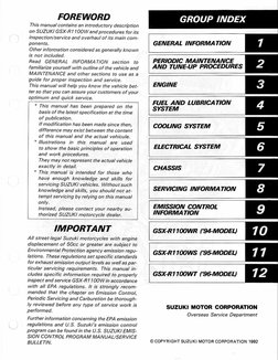 Suzuki GSX-R1100W '93-98 Service Manual | PDF
