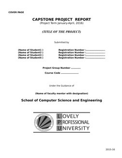 Capstone Project Report Guidelines | PDF | Source Code | Systems ...