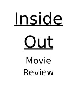 Inside
Out
Movie
Review
