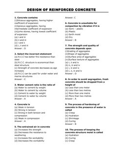 DESIGN OF REINFORCED CONCRETE
1. Concrete contains
(i)Siliceous aggregates, having higher
coefficient of expansion
(ii)Igneo