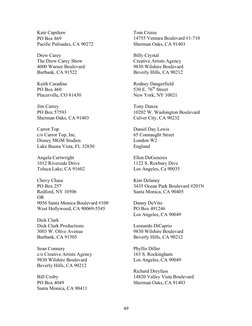 Celebrity Fan Mail Addresses List | PDF | Hollywood | American Actors