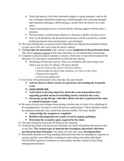 
Teach and practice with client alternative adaptive coping strategies, such as the 
use of thought substitution (replacing