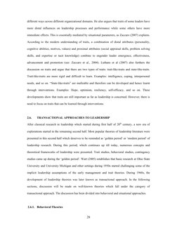 28 
different ways across different organizational domains. He also argues that traits of some leaders have 
more distal in