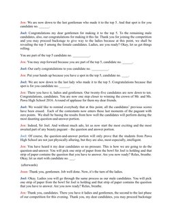 Emcee Script for Pawa High School Pageant | PDF | Sports & Recreation