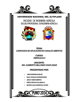 UNIVERSIDAD NACIONAL DEL ALTIPLANO
FACULTAD   DE  INGENIERÍA  AGRÍCOLA 
ESCUELA PROFESIONAL  DE INGENIERÍA AGRÍCOLA 
TEMA:
EJ