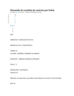 Demanda de rescisión de contrato por lesión
Enviado por fixs999, mayo 2 (javascript:void(0);)01 (javascript:void(0);)1 | 7 Pá