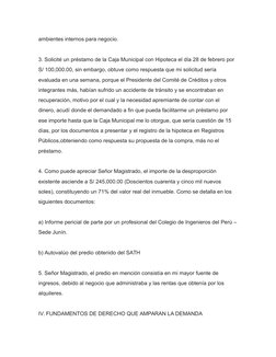 ambientes internos para negocio.
3. Solicité un préstamo de la Caja Municipal con Hipoteca el día 28 de febrero por 
S/ 100,0