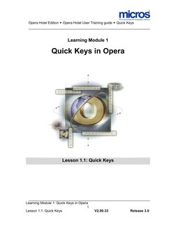 Opera PMS Quick Keys Training Guide | PDF | Menu (Computing) | Icon ...