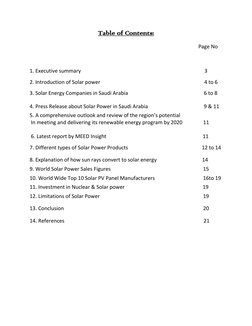 Table of Contents: