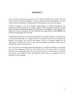ABSTRACT
The case study is an innovative approach to the IT market of Nepal for the students. This case
study is based on Ari