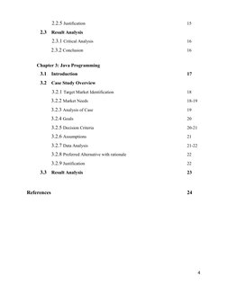 2.2.5 Justification
15
2.3 Result Analysis
2.3.1 Critical Analysis
16
2.3.2 Conclusion
16
Chapter 3: Ja