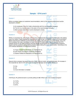 Sample CFA Level 1 | PDF | Investor | Euro