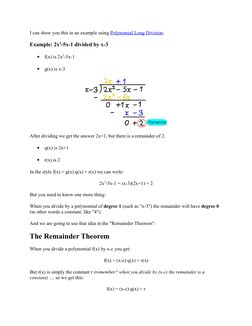 Remainder and Factor Theorems Explained | PDF