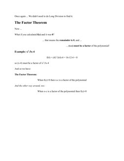 Remainder and Factor Theorems Explained | PDF