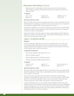 8
drear (p. 45) 
glade (p. 48) 
faggot (p. 48) 
bannock (p. 48) 
palpitating (p. 51) 
cleave (p. 52) 
discussion and writing