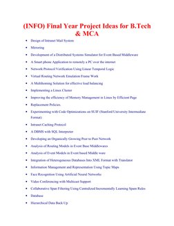 MCA Final Year Project Ideas List | PDF | File Transfer Protocol ...