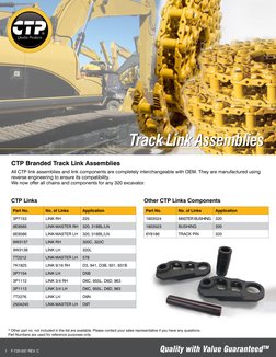 Quality with Value GuaranteedTM
1    F-720-037 REV. C
Track Link Assemblies
Track Link Assemblies
* Other part no. not includ