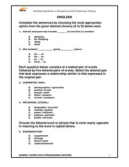 Building Standards in Educational and Professional Testing 
SAMPEL PAPER DATA PROCESSING OFFICER 
2 
ENGLISH 
 
Complete th
