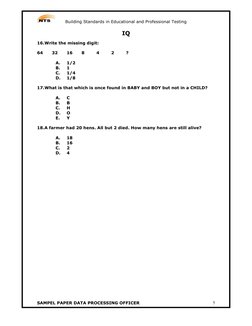 Building Standards in Educational and Professional Testing 
SAMPEL PAPER DATA PROCESSING OFFICER 
5 
IQ 
 
16. Write the mi