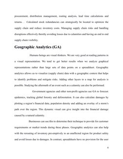 procurement,  distribution  management,  routing  analysis,  lead  time  calculations  and
returns. .  Calculated stock redun