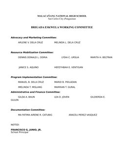 Brigada Committee Brigada Eskwela 2023 Committee Guide | PDF | Volunteering | Committee