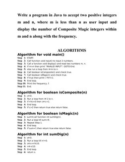 Write a program in Java to accept two positive integers
m and n, where m is less than n as user input and
display the number