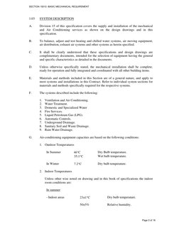 SECTION 15010 -BASIC MECHANICAL REQUIREMENT 
 
 
 
 
 
 
 
Page 2 of 16                                     
1.03 
SYSTEM DES