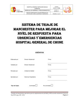 HOSPITAL GENERAL NAPOLEON DAVILA 
CORDOVA 
 
CODIGO 
HGNDC-GC-PEM  
 
MANUAL DE NORMAS Y PROCEDIMIENTOS 
Versión :1 
Revi