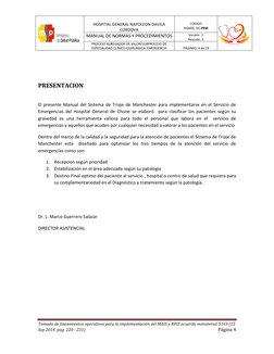 HOSPITAL GENERAL NAPOLEON DAVILA 
CORDOVA 
 
CODIGO 
HGNDC-GC-PEM  
 
MANUAL DE NORMAS Y PROCEDIMIENTOS 
Versión :1 
Revi