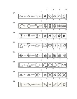 A             B            C            D       
E
57.
             A             B            C            D