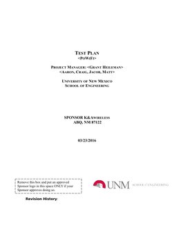 TEST PLAN
<POWIFI>
PROJECT MANAGER: <GRANT HEILEMAN>
<AARON, CRAIG, JACOB, MATT>
UNIVERSITY OF NEW MEXICO
SCHOOL OF ENGINEERI