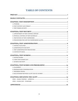 ii 
TABLE OF CONTENTS 
PREFACE ..............................................................................................