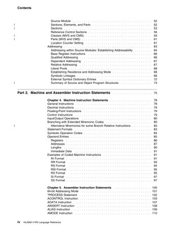 Contents
 
 
Source Module  . . . . . . . . . . . . . . . . . . . . . . . . . . . . . . . . . . . .
52
|
Sections, Elements