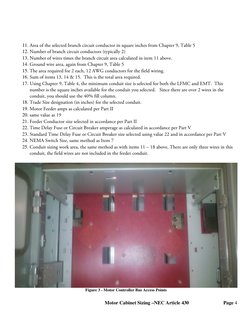 11. Area of the selected branch circuit conductor in square inches from Chapter 9, Table 5 
12. Number of branch circuit
