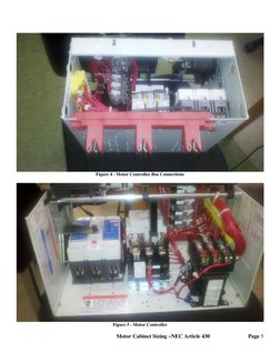 Figure 4 - Motor Controller Bus Connections 
 
 
Figure 5 - Motor Controller 
Motor Cabinet Sizing –NEC Article 430  
 
Pag