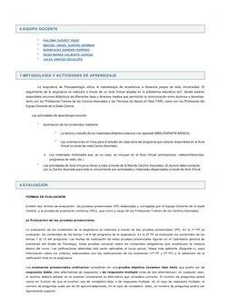 6.EQUIPO DOCENTE 
7.METODOLOGÍA Y ACTIVIDADES DE APRENDIZAJE 
8.EVALUACIÓN 
  
 
PALOMA CHOROT RASO 
MIGUEL ANGEL SANTED GERM