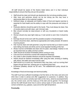 All  staff  should  be  aware  of  the  factors  listed  below  and  it  is their  individual
responsibility to ensure tha