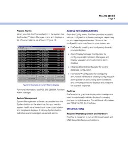 PSS 21S-2B8 B4
Page 9
   
Process Alarms
When you click the Process button in the system bar, 
the FoxAlert™ Alarm Manager op