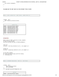 Dfsort Tutorial Reference Study Material - Sort JCL - Ibm Mainframe ...