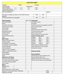 Loop Test Procedure Checklist | PDF