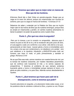 Punto 2. Tenemos que saber que es mejor estar en manos de
Dios que de los hombres.
Entonces David dijo a Gad: Estoy en grande
