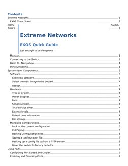 Exos Router Configuration Page EXOS User Guide and Cheat Sheet | PDF | Booting | Ip Address